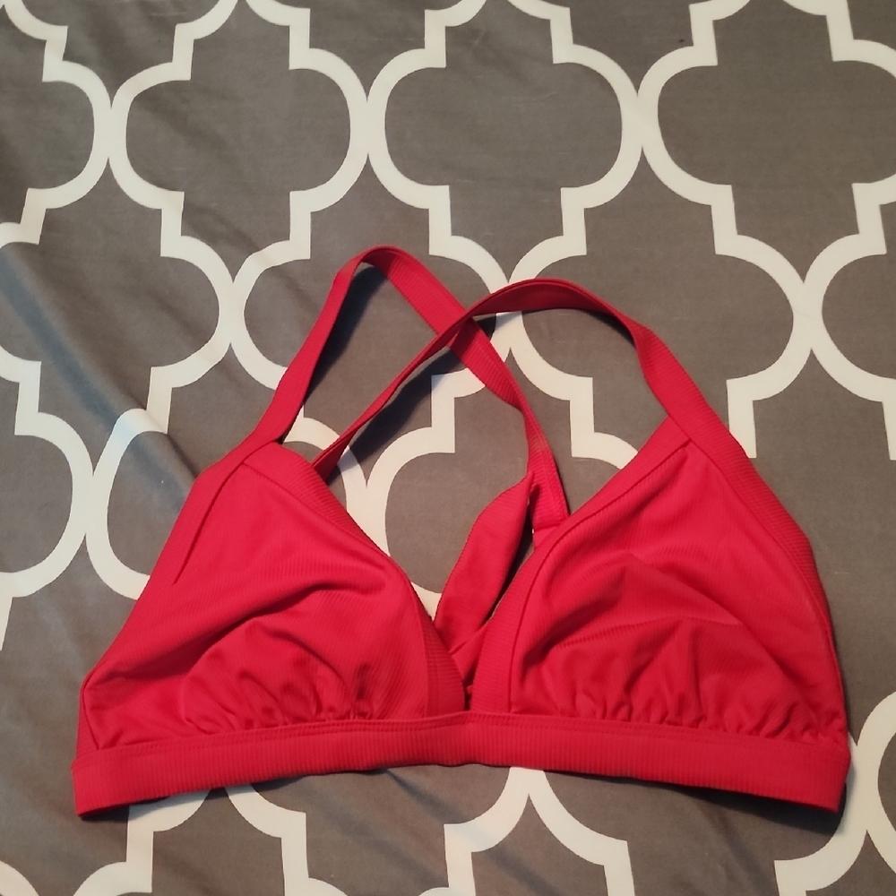 Red Triangle Bikini Top
